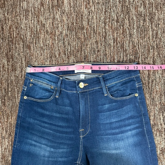 NWOT Frame Denim Le High Skinny Stagger Raw Hem Jeans Cropped Medium Wash 27 - Picture 7 of 10